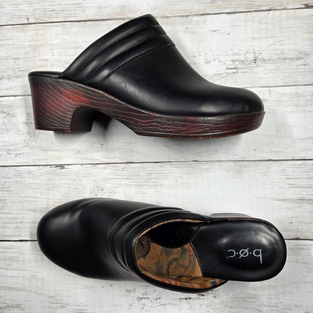 b.o.c. Born Concept Clogs Mules Women 8M Black Platform BC0015109